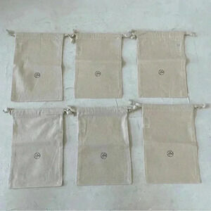 Canvas Gift Bag Dust Bag Pouch Drawstrings Bundle of 6 Japanese Pouch